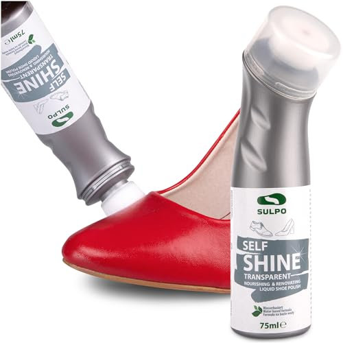 SULPO Cirage Express incolore - Cirage pour chaussures - Cirage pour cuir avec applicateur éponge - Basé sur l'eau Entretien du cuir - Self Shine Liquid Shoe Cream 75ml