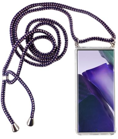König Design Chaîne de téléphone portable compatible avec Samsung Galaxy Note 20 Ultra - Coque de protection pour smartphone avec cordon - Violet