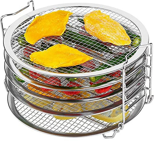 LIVASH Support de D¨¦Shydrateur, Support pour Accessoires Foodi, Autocuiseur et Friteuse ¨¤ Air - Acier Inoxydable