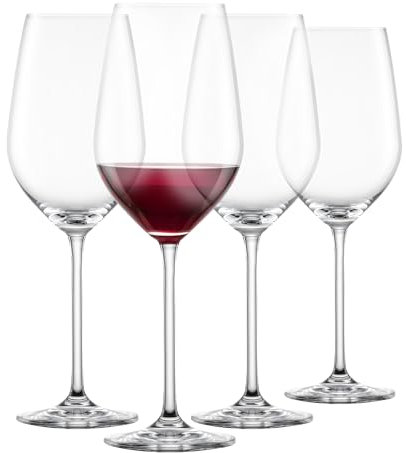 SCHOTT ZWIESEL Bordeaux Rotweinglas Fortissimo (4er-Set), edle Bordeauxgläser für Rotwein, spülmaschinenfeste Tritan-Kristallgläser, Made in Germany (Art.-Nr. 123682)