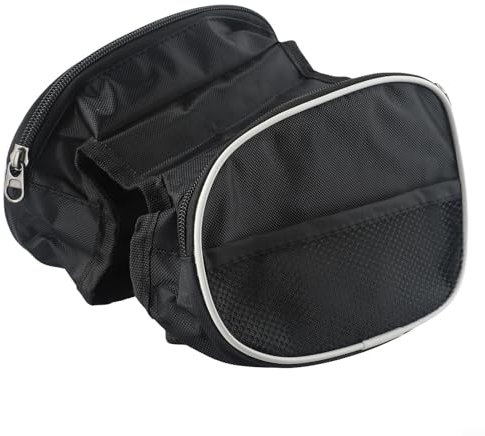 Gbtdoface Wasserdichte Fahrradtasche Vorderradtasche Mountainbike Satteltasche Oberrohr Werkzeugtasche (Schwarz)