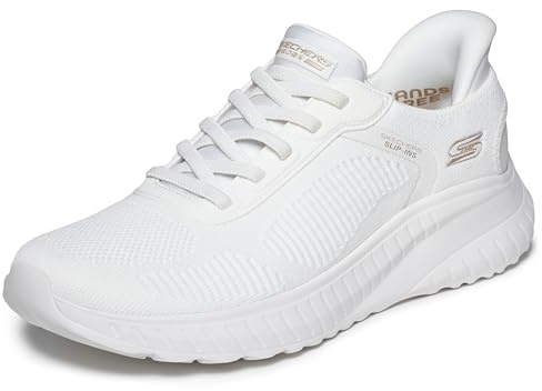 Skechers Damen Bobs Squad Chaos Current Muse Sneaker, Weiß, 37.5 EU Weit
