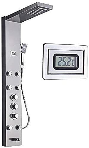 Duschpaneel Mit Thermostat Aus Edelstahl Mit Temperaturanzeige Und 6 Massagedüsen