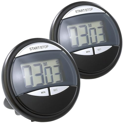 PEARL Magnet-Timer: 2er-Set digitale Küchen-Timer mit Magnethalterung, klappbarem Standfuß (Digitale und Stoppuhr, Elektronische Küchen, Uhr)