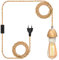 16.7FT Lámpara Colgante de Cuerda de Cáñamo, Portalámparas E27 Con Cable Cable con Interruptor y Enchufe, Plug In DIY Lámpara Colgante Para Vintage Kit de Lámpara Colgante(Sin Bombilla)