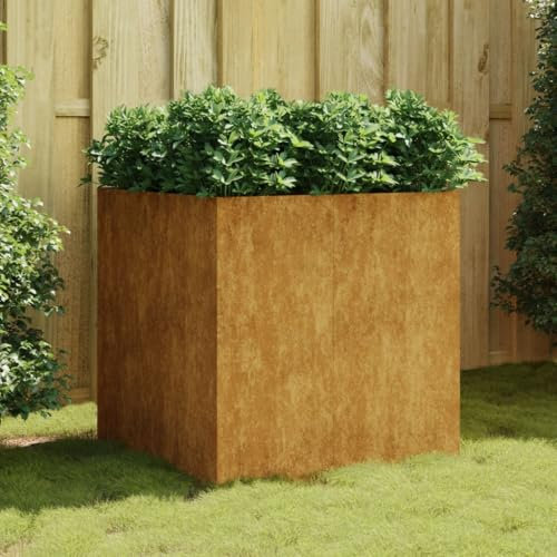 Xichuzi Pflanzkübel 80x80x80 cm Cortenstahl, Pflanzgefäße Außen, Blumentöpfe Garten, Blumenübertopf, Pflanzen Topf Groß - 824537