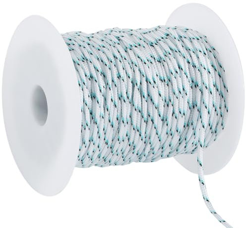 SOFPLATE 50M/55 Yards Parachute Rope Craft Parachute Cord with Spool 1 Inner Cores White Soft 2mm Polyester Spandex Climbing Hanks Thread for Jewellery Making Bracelets Necklaces Supplies DIY Crafts