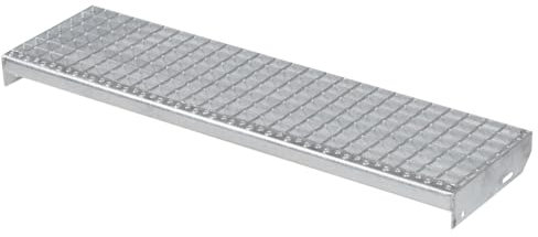 RESKRAT Metallstufe 1000x270 mm | 30x2 mm | Maschenweite 34x38 | verzinkt Gitterroststufen Treppenstufen Metall Stufe