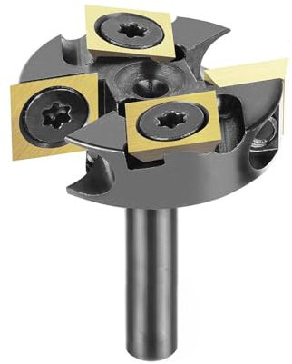SpeTool 1/4 Inch Shank Surfacing Router Bit Spoilboard Planing 1-1/4 Cutting Diameter 2+2 Inserts Flycutter ATS Coating Leveler Milling Cutter Slab Flattening Router Bit