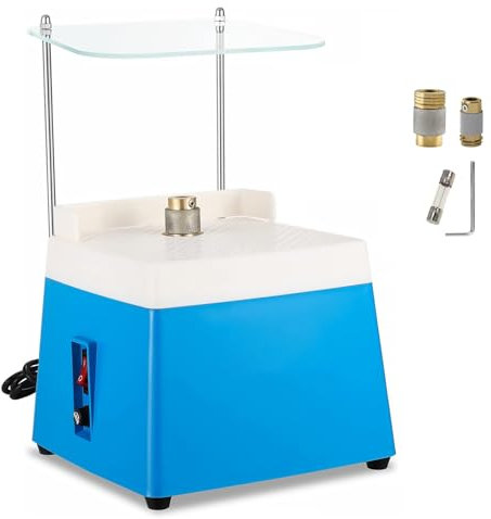 CISSIYOG Portable Stained Glass Grinder, 4200RPM Glass Grinding Tools with 2 Diamond Grinder Bits & Baffle for DIY,Ceramics,Jewelry,Stained Glass - UK Plug