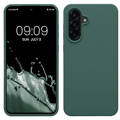 kwmobile Hülle kompatibel mit Samsung Galaxy A56 5G Hülle - Silikon Handy Case - Handyhülle weiche Oberfläche - kabelloses Laden - Tannengrün