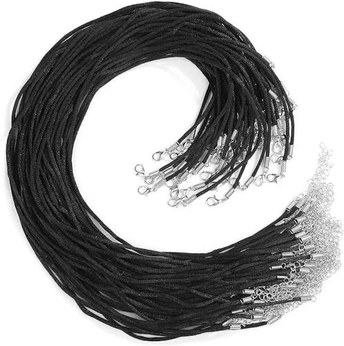 Silk Necklace Cords Black Jewelry Making Supplies 18 Adjustable Bulk 50pcs-default
