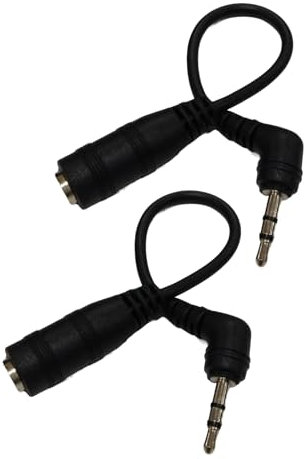 Kelisdi Câble adaptateur d'alimentation prise mâle coudée vers prise audio stéréo AUXS femelle de 2,5 mm vers prise audio stéréo 3,5 mm