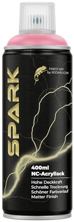 SPARK Sprühdose 400ml – Matte Sprühfarbe für Künstler, DIY, Modellbau & Möbel – Hohe Deckkraft, schnelltrocknende Spraydose - Zartrosa