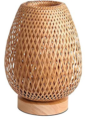 Dualoai Abat-jour En Bambou, Accessoires de Décoration, Lampe de Chevet Moderne pour La Maison