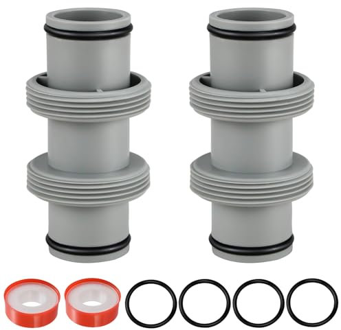 Raccordo tubo piscina 38 mm 32 mm per Intex Bestway Coleman, accessori per connettore tubo piscina (raccordo diritto x 2, 38 mm)