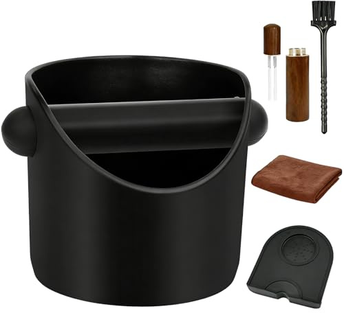 Coffee Knock Box, Coffee Grounds Knock Box with Removable Knock Bar and Non Slip Base, Knock Box for Espresso Coffee, Espresso Maker Accessories for Home, Office, Cafes, Restaurants