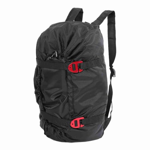 Rock Bag with Foldable Tarp, Portable Shoulder Strap for Hiking, Camping, Long-Lasting Rope Protection, 1pc (Black)