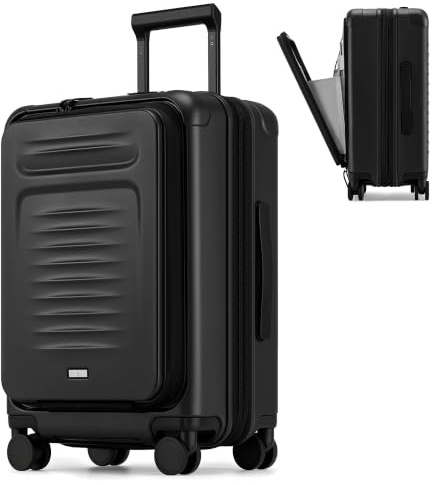 COOLIFE Handgepäck Koffer mit Laptopfach, 46L–52L Erweiterbar, 55x40x25cm | Leichter PC Hartschalenkoffer mit YKK Reißverschluss, Doppelrollen & TSA-Schloss, Reisekoffer fur Geschäftsreise Wochenende