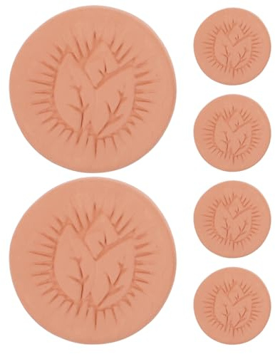 VICASKY Disques Humidificateurs en Terre Cuite pour Cigares, Lot de 6 Pièces en Argile Marron, Forme Feuille, Contrôle D'humidité pour Conservation et Stockage de Cigares