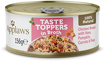Applaws Wet Dog Food, Chicken with Ham, Vegetables and Rice 156g Tin (12 x 156g)