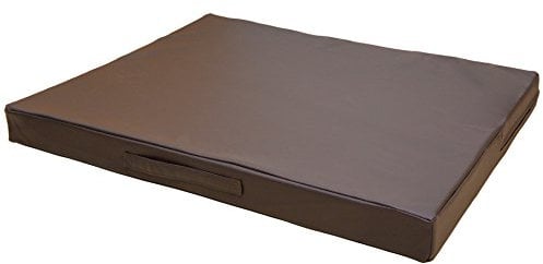 CopcoPet Hundematte Jumbo Braun 80 x 60 x 8 cm – Robustes Kunstleder – Waschbar, abwaschbar, rutschfest & pflegeleicht – Für kleine Hunde, Wohnung, Garten, Transportbox, Camping – Extra dick