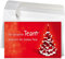 50 Premium Weihnachtskarten mit Umschlag Set für Firmen, hochwertige Klappkarten 19 x 12 cm groß, Team Weihnachtsbaum aus Mützen rot