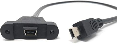 System-S Mini USB Panel Mount Kabel Adapterkabel Mini USB Stecker zu Mini USB Buchse mit Screw Nuts 50cm