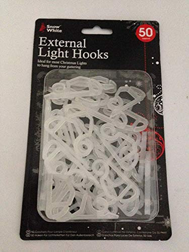 Snow White 2x 50 x Gutter Hanging Hooks/Clips for Christmas Xmas String Lights Outdoor