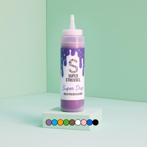 Super Drip Lila Kuchenglasur Cake Melts Schokolade 300g | Drip Cake Glasur für Kuchen Kekse Plätzchen Eis Muffin Torten uvm. | Cake Drip Flasche | Icing Dekoration