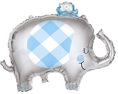 Riesen-Folien-Elefanten-Blau-Luftballon - 73 cm
