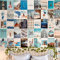 Flamingueo Wanddeko - 50 Fotowand, Deko Schlafzimmer, Poster Set, Deko Teenager Mädchen Zimmer, Wandbild, Deko Schlafzimmer, Ästhetik Deko, Moderne Wanddeko (Blue Ocean)
