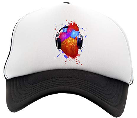 Hopestly Heart with Headphones Kappe Baseball Unisex Kinder des Jungen Mädchens Einstellbar Cap Unisex Boy's Girl's