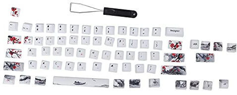 VBESTLIFE 71 Tasten PBT-Tastenkappen 5-seitige Sublimations-Tastaturkappen, Kompatibel mit 60% Mechanischen MX-Tastaturen, für RK61-Serie/Gans Alt61-Serie/IKBC-Poker-Serie(Englisch-Koreanisch)