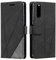 SONWO Hülle für Sony Xperia 5 III, Premium Leder PU Handyhülle Flip Case Wallet Silikon Bumper Schutzhülle Klapphülle für Sony Xperia 5 III, Schwarz