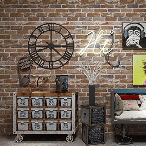 Okydoky 44x600cm BRAUN Stein Mauer Selbstklebende Tapete, Ziegelstein Backstein, Möbelaufkleber Wandsticker, Steintapete Vinyl Für Foli, Geeignet für Wohnzimmer, Küche, Schlafzimmer,QZ-BN-6