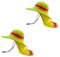 Exgreem Hi Vis Reflektierende Sicherheit Atmungsaktiv Grün/Orange Eimer Cap Neck Flap Boonie Hüte, Gelb, 2 Stück, Einheitsgröße/L