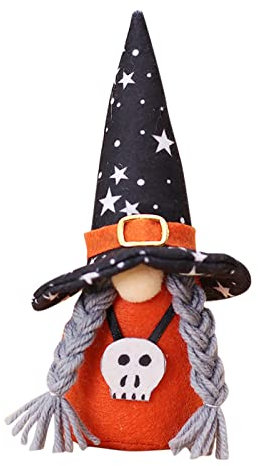 Halloween Vampire GNOME Puppe Fledermaus Zwerg Puppe PlüSchtier Halloween-Gesichtslose Puppe Herbst-Zwerge Wichtel Zwerg Figuren Handgemachte Schwedische Zwerg Plüsch Dekorationen (A, One Size)