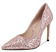 QUEEN HELENA Decollete Scarpe con Tacco a Spillo Eleganti a Punta Chiusa Donna K2068 (Rosa, Numeric_37)