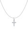 Kette für damen in silber 925 mit einem feinen Kreuz, das mit funkelnden Zirkonen verziert ist. Silberkette für damen ideal als Geschenk. Halskette für damen. Schmuck Damen (Versilberung)