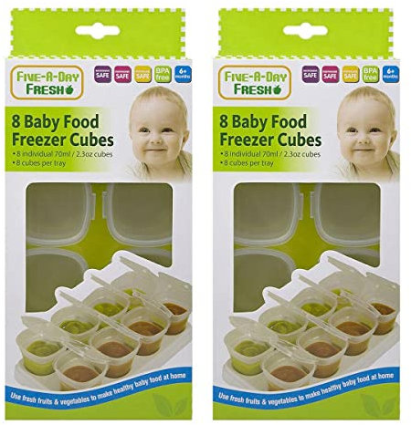 16 Baby Food Freezer Cubes Weaning Pots Fruit Veg Puree Storage Containers 70ml BPA Free Microwave Safe