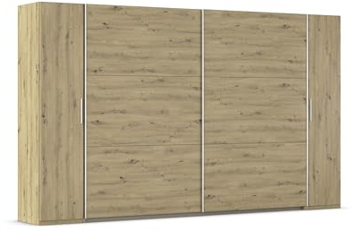 Rauch Möbel KRONACH, Dreh-Schweber, Farbe Eiche Artisan, Breite 354 cm | Kombischrank, Dreh-Schwebetürenschrank, 4-türig, für Schlafzimmer, Jugendzimmer, Kinderzimmer, Gästezimmer, Garderobe