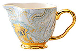 HEXEH Sauciere Bunte keramische Creamer Moderne Luxusart Kaffee Milchkugel, der Pitcher Sauce Pitcher for Home Golden Rand Dekoration 150ml Sauciere mit Salatdressing