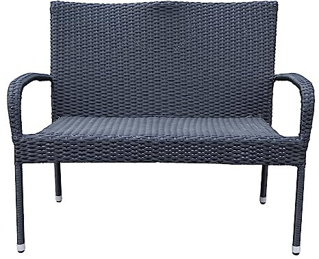 dasmöbelwerk Gartenbank Sitzbank Polyrattan Ibiza schwarz