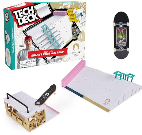 Tech Deck – Finger Skate – Park X-Connect Shane O'Neill – Producto Oficial con Licencia Juegos Olímpicos París 2024 – Skatepark modulable – Mini Skate Dedo – Juguete Infantil – Juego de niños de 6