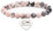 TOLOWOBK Kreuz Edelstein Armband Damen Mädchen Perlenarmband Armbänder Rosa Jaspis Naturstein Armband für Mädchen Konfirmation Weihnachten Geburtstag Geschenk für Tochter Enkelin Freundin Schwester