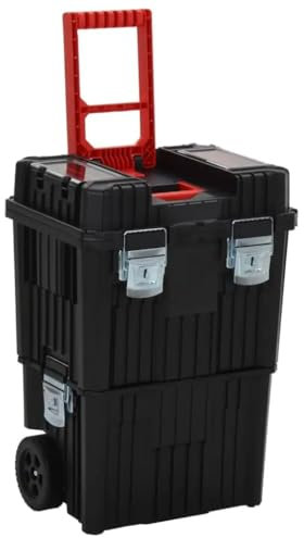 Werkzeugtrolley leer mit Rollen | Werkzeugkasten auf Rädern | Rollende Werkstatt