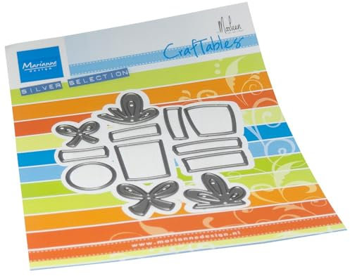 Marianne Design CR1640 Craftables Präge-und Stanzschablone, Geschenkschachteln von Marleen, für Handwerksprojekte, Silber, One Size