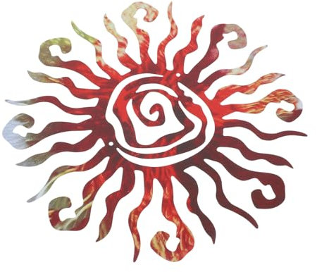 Zerodeko Eisen Kunst Sonne Anhänger Wanddekoration Mehrfarbig Metall Für Innen Außen Wohnräume Gartenflur Ornament Robust Langlebig