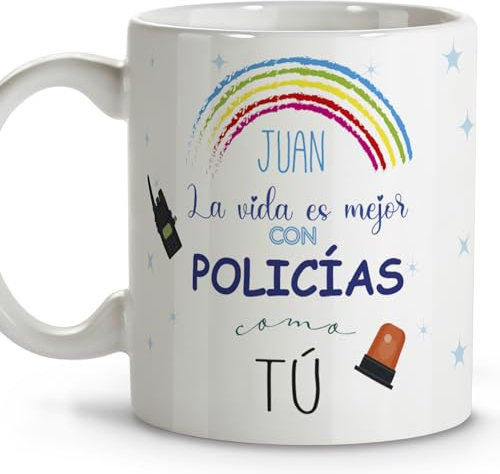 Policia nacional opositor. Tazas personalizadas con nombre. Tazas originales para regalar. Regalos originales de policia. Taza cerámica 330 ml.
